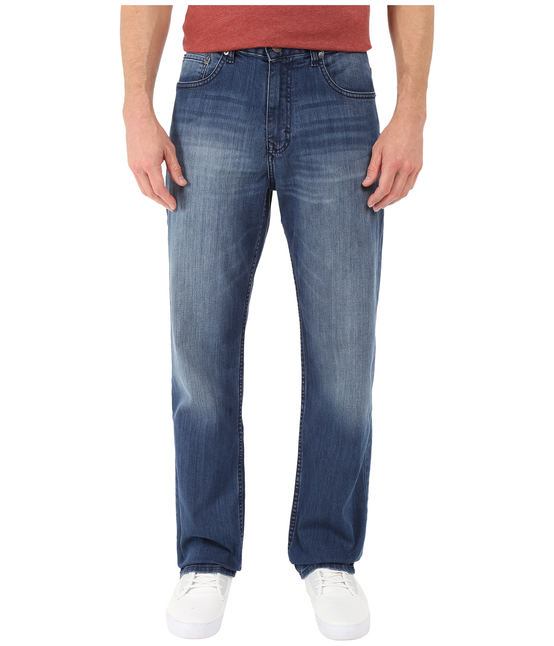 Calvin Klein Jeans Relaxed Straight Jean in Cove Wash at Zappos.com