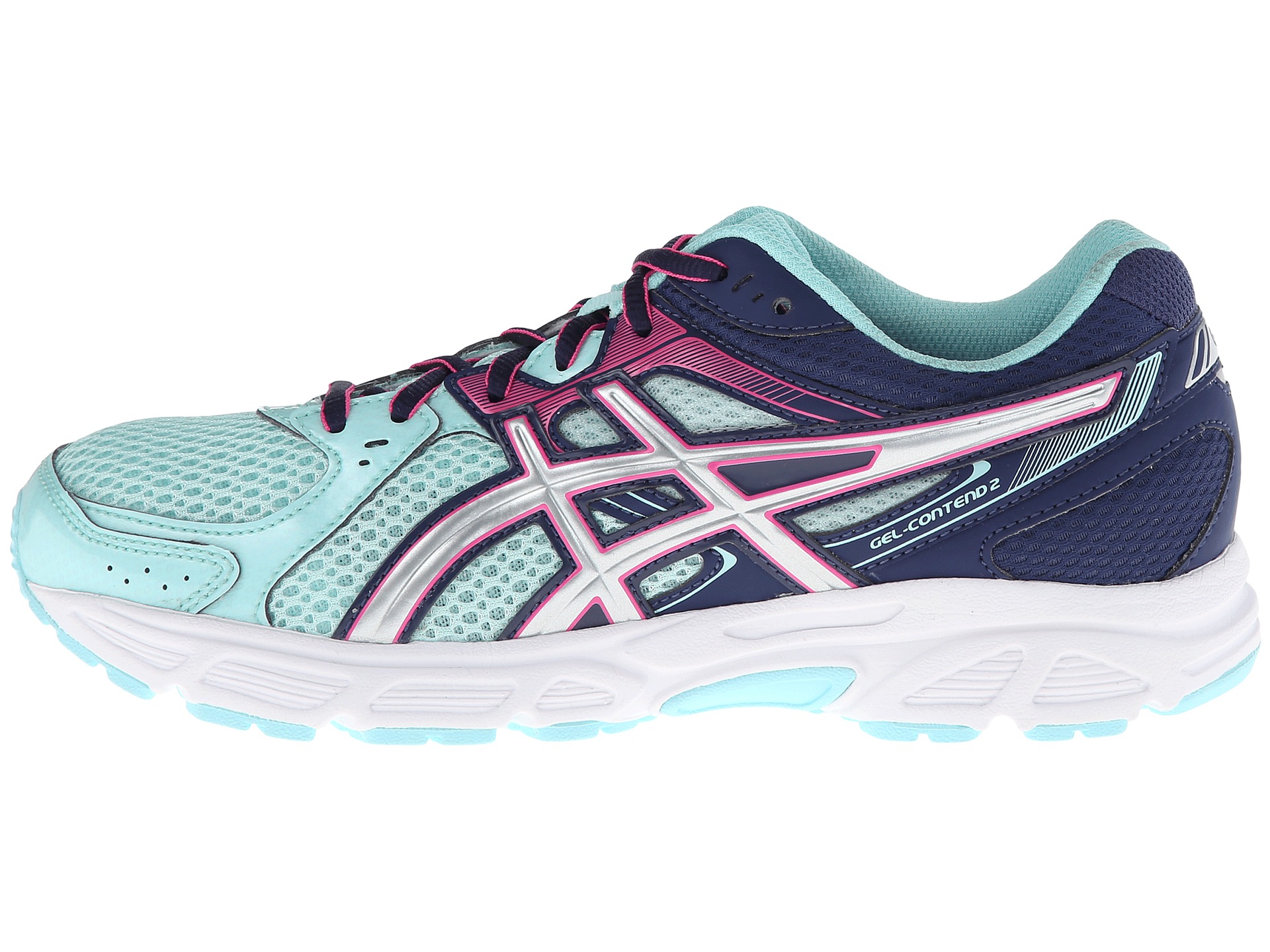 ASICS GEL-Contend™ 2 Ice Blue/Silver/Pink - Zappos.com Free Shipping ...