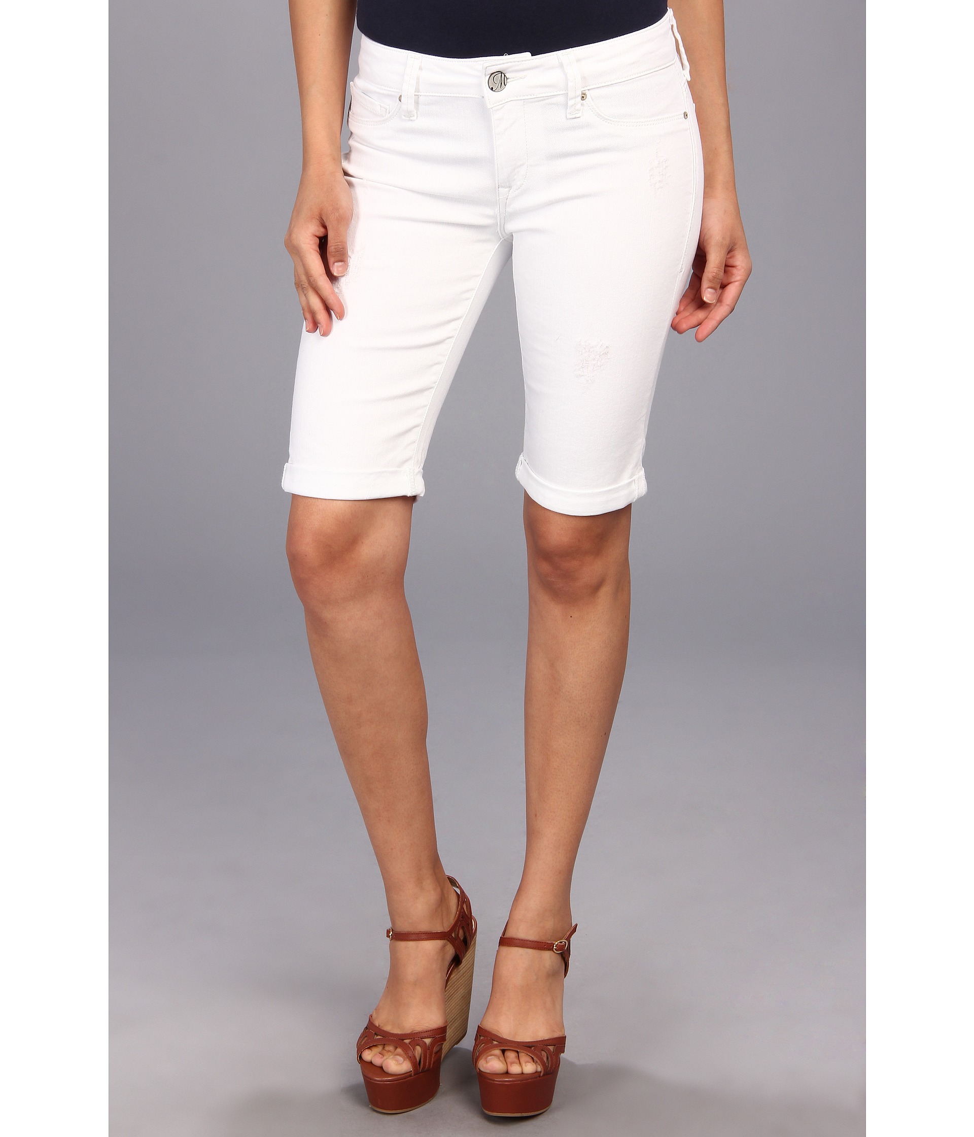 Mavi Jeans Karly Midrise Bermuda in White R Vintage White R Vintage