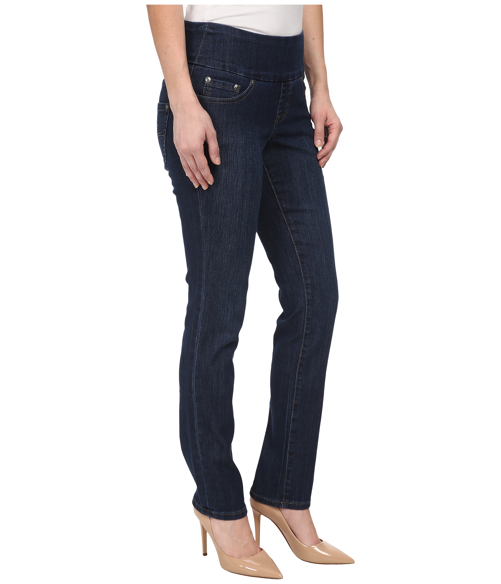 Jag Jeans Petite Petite Malia Pull-On Slim in Blue Shadow - Zappos.com ...