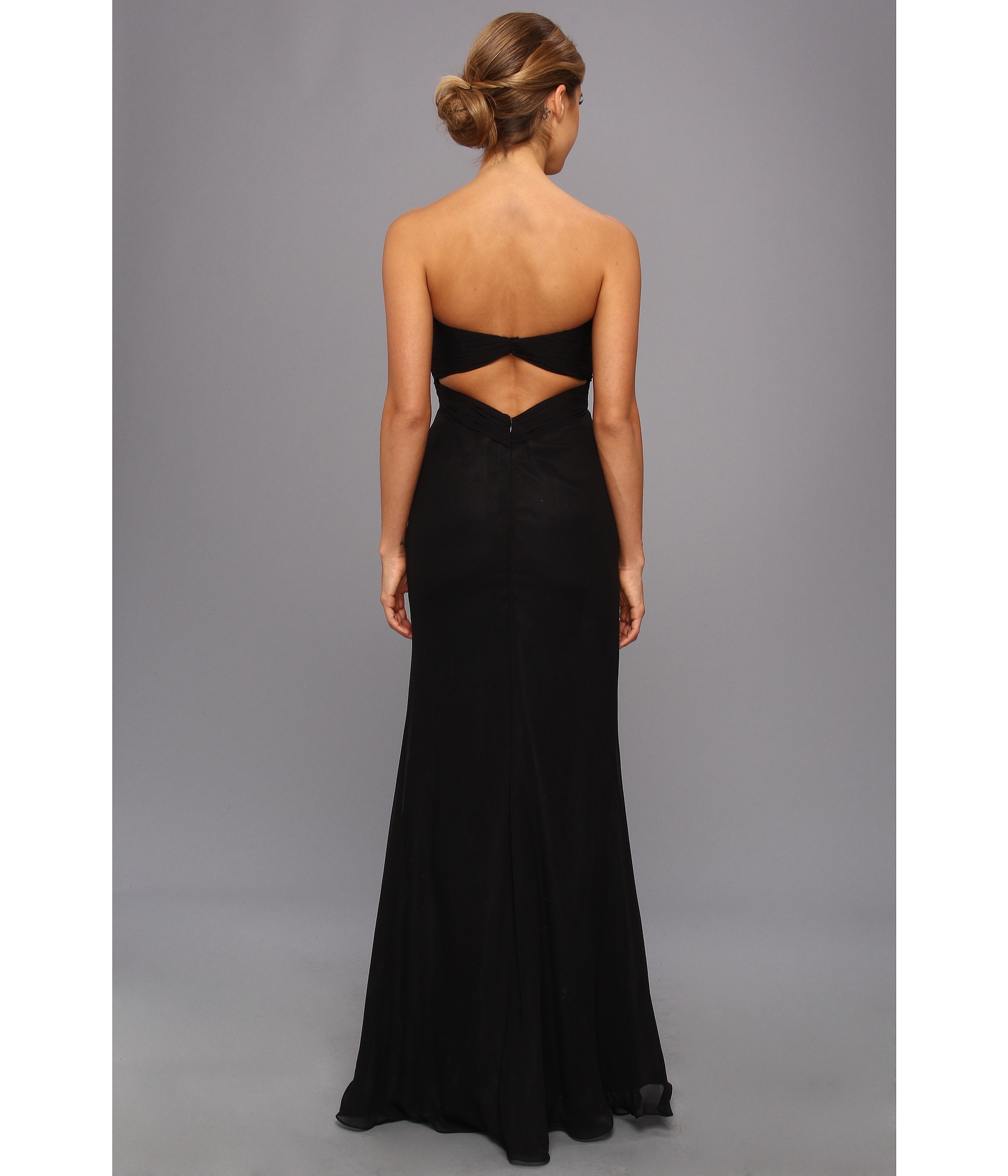Faviana Strapless Chiffon Ruffle Detail Gown 7306 Black | Shipped Free ...