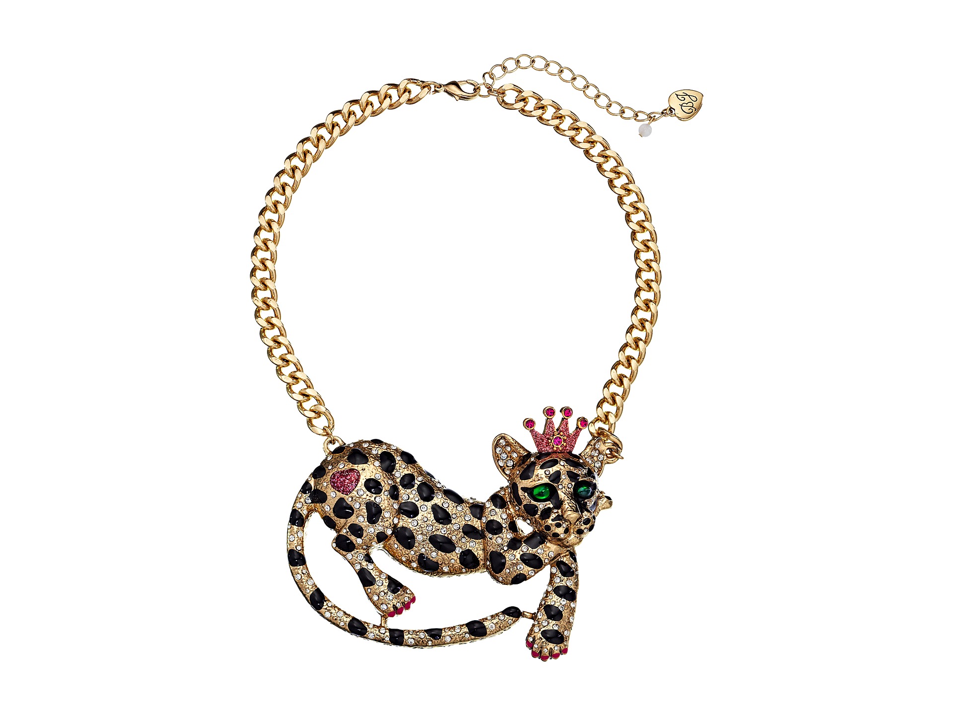 Betsey Johnson Critter Leopard Princess Frontal Necklace Multi, Women ...