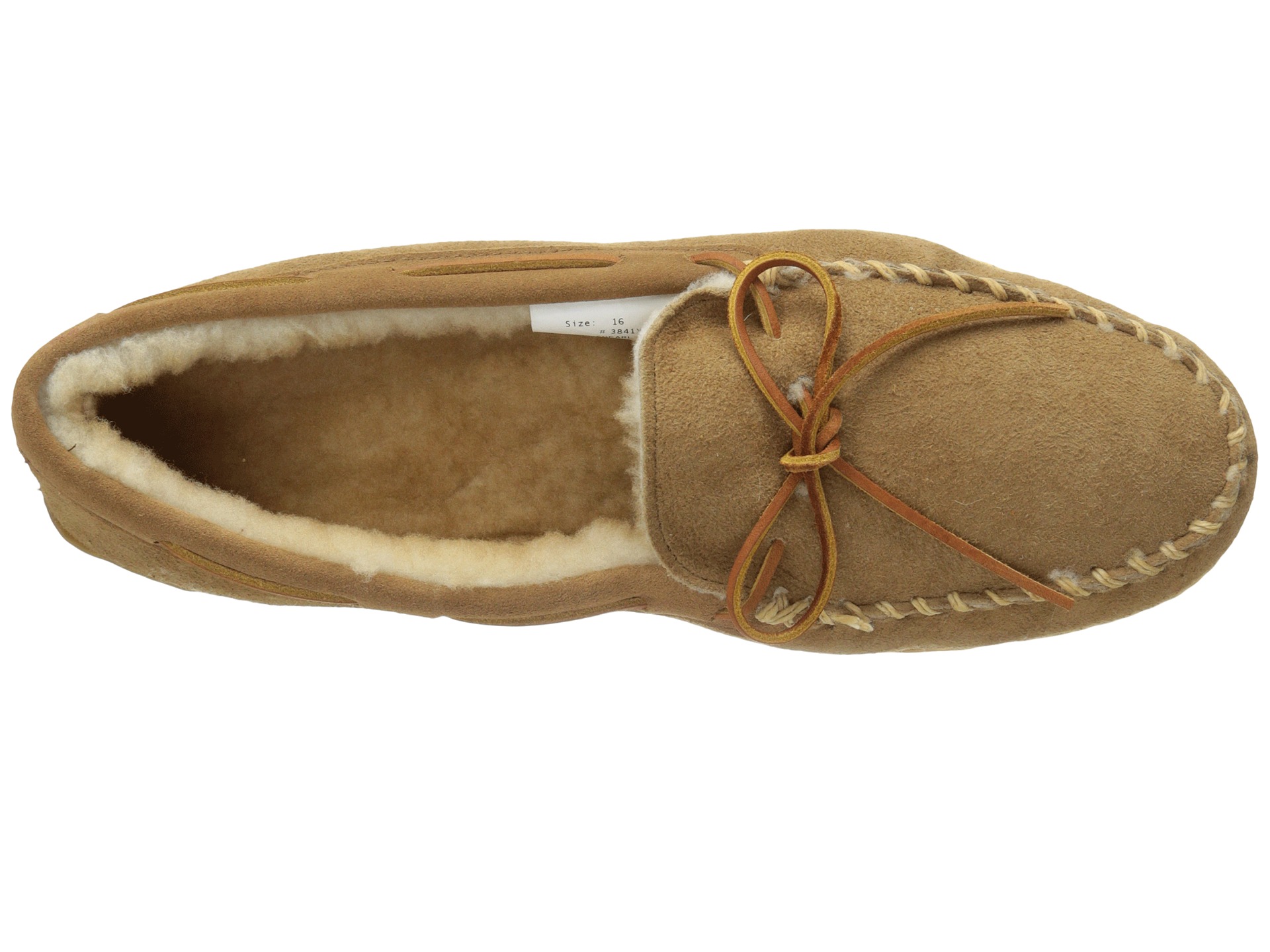 minnetonka men's sheepskin hardsole moc