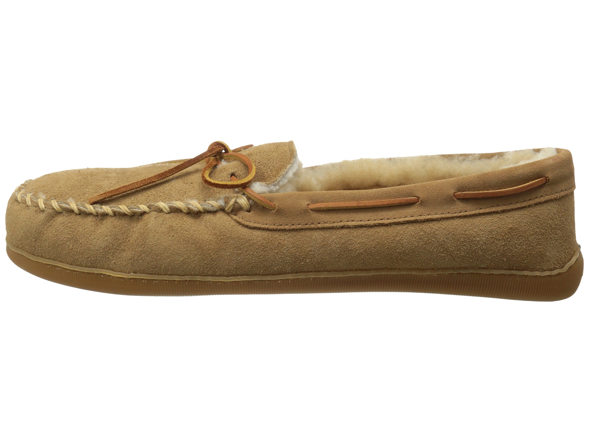 minnetonka men's sheepskin hardsole moc
