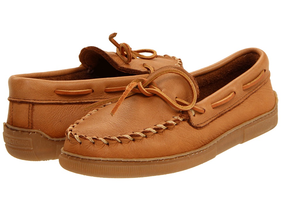 Minnetonka - Moosehide Classic (Natural) Mens Clog/Mule Shoes