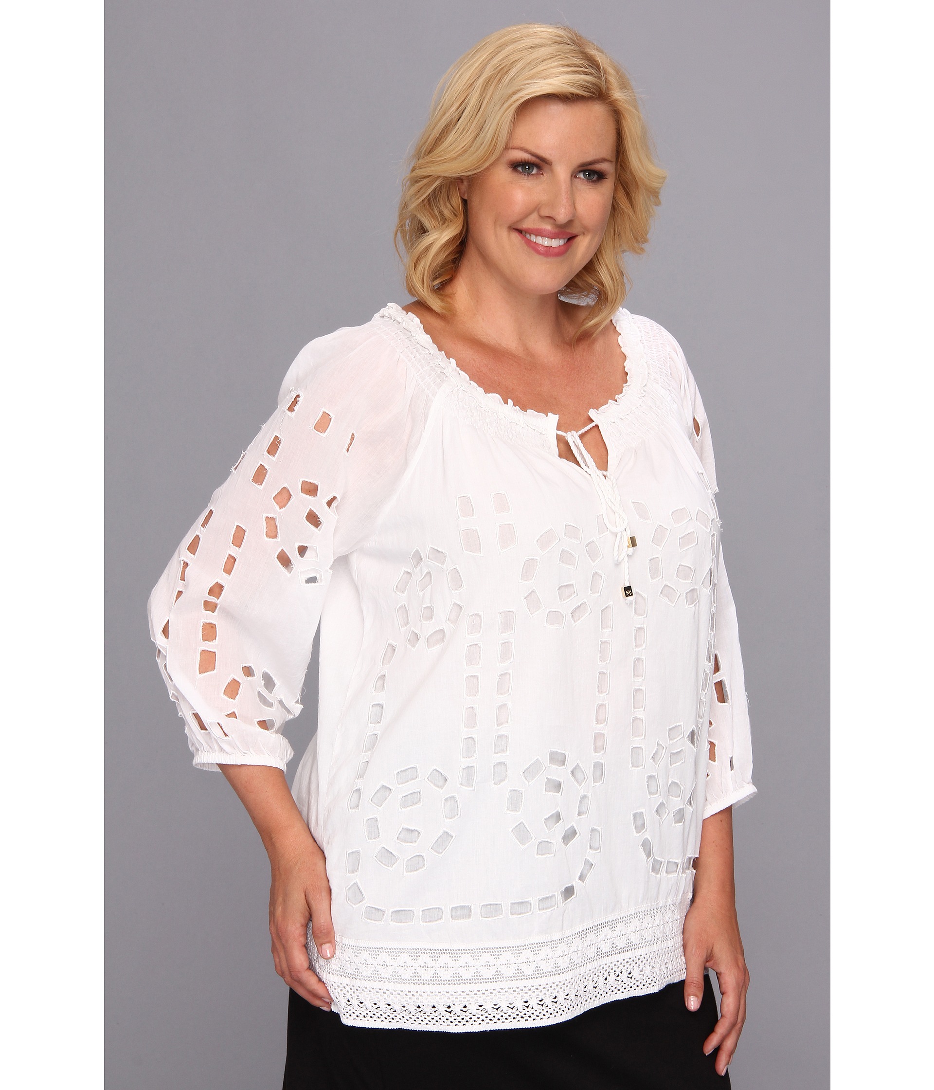 eyelet womens tops