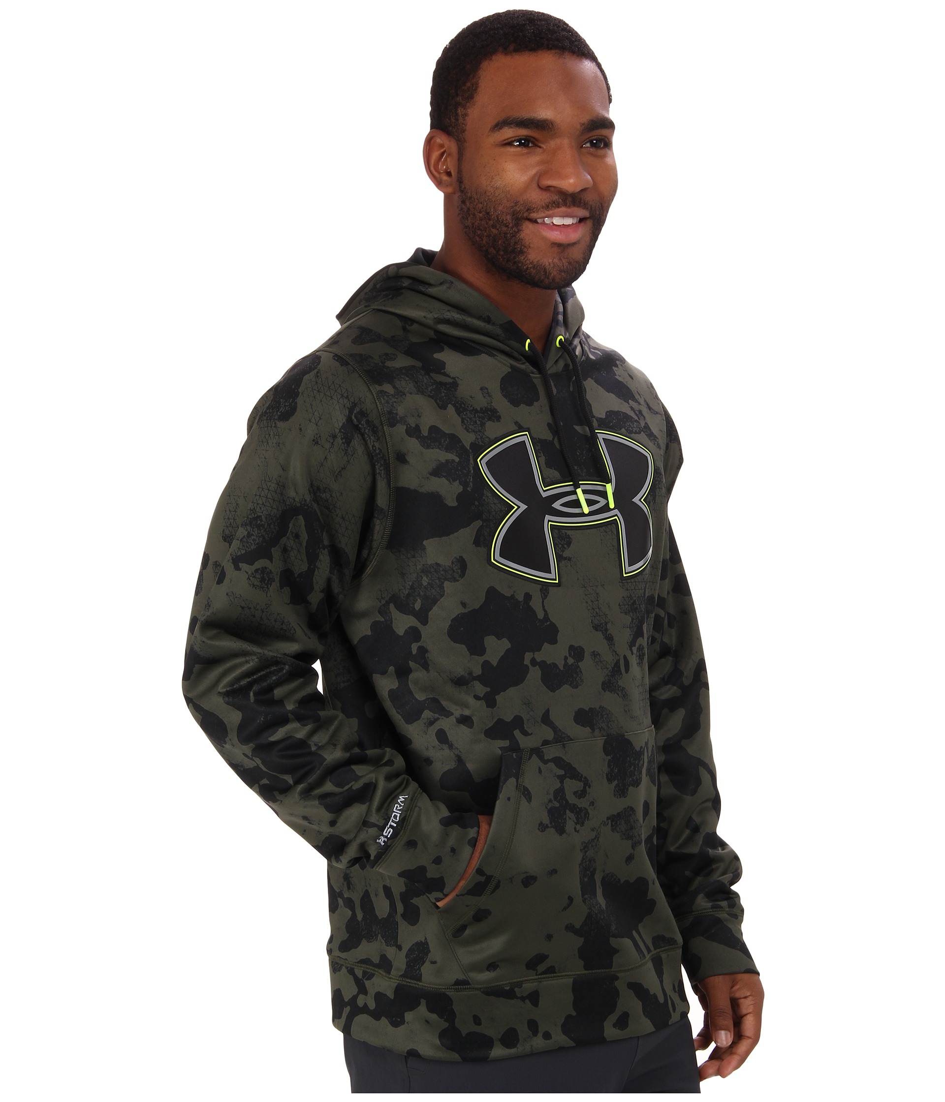green and black under armour hoodie