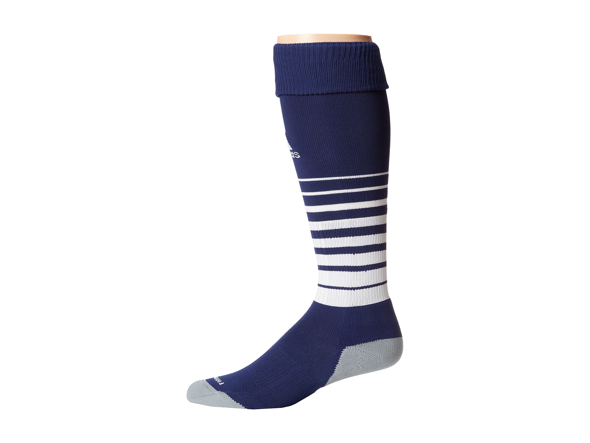 adidas soccer socks white with blue stripes