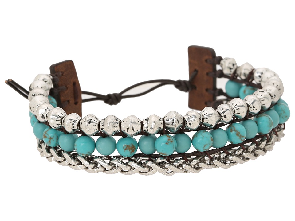 Lucky Brand - Blue Faux Wrap Bracelet (Silver) Bracelet