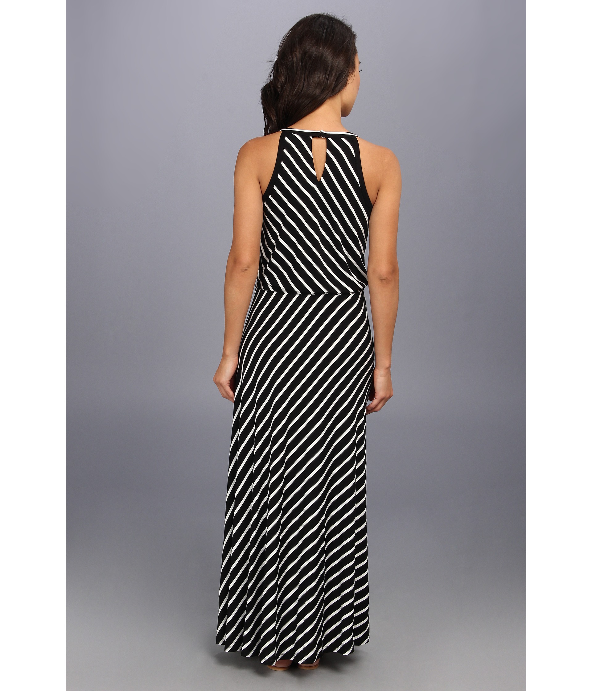Calvin Klein Stripe Keyhle Maxi Dress | Shipped Free at Zappos