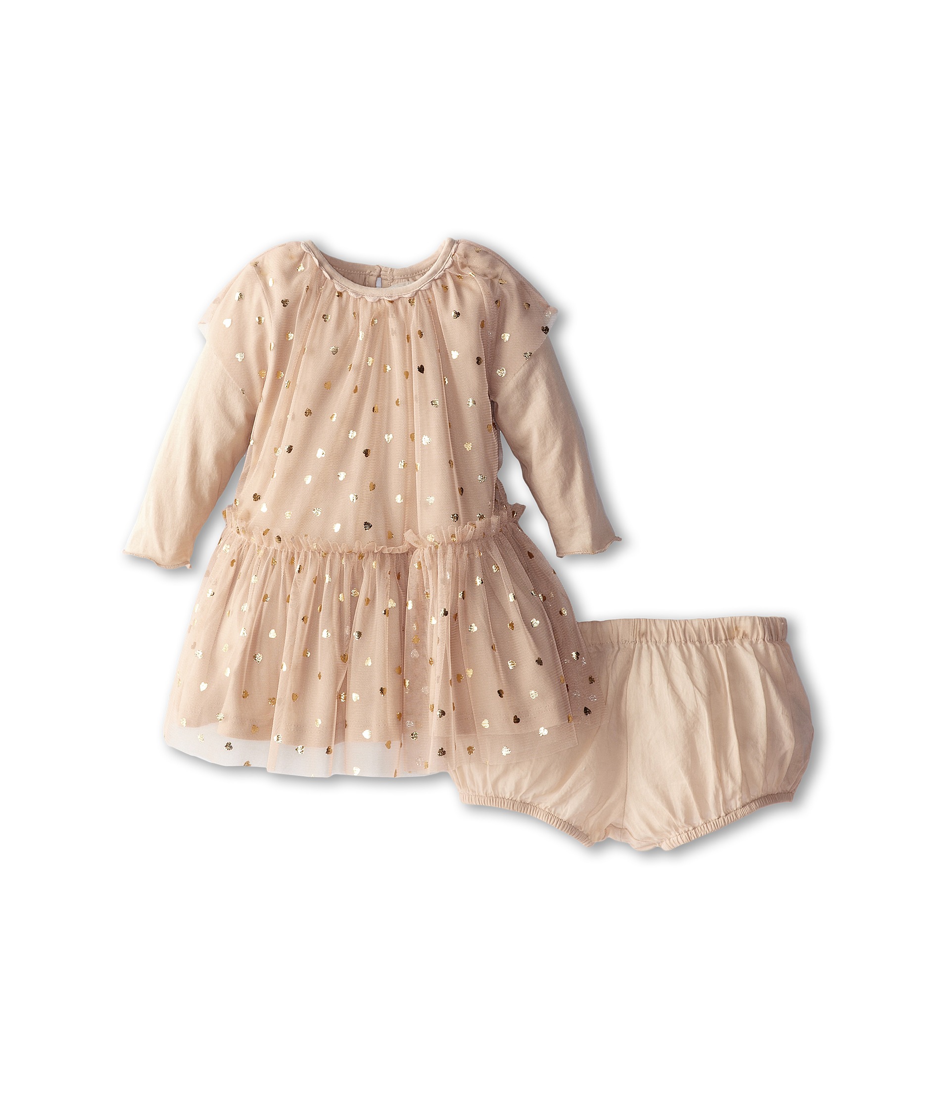 Stella Mccartney Kids Mouse Baby Girl Tulle Gold Heart Dress Infant Pink