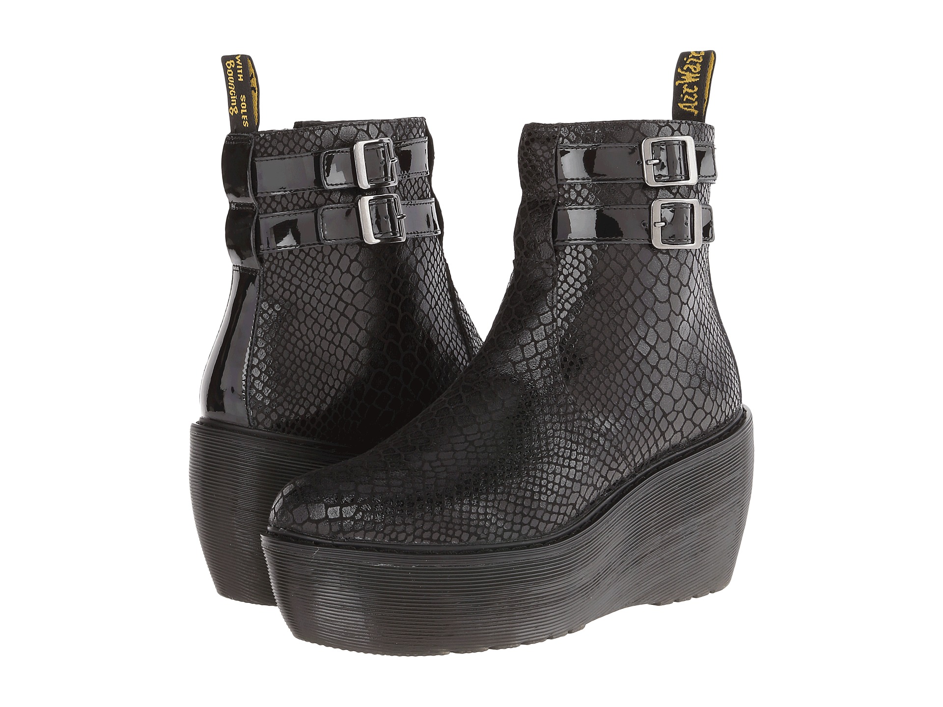 schuh caitlin ankle boot with buckle in black