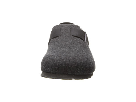 Birkenstock London Soft Footbed Anthracite Wool/Black Oiled Leather ...