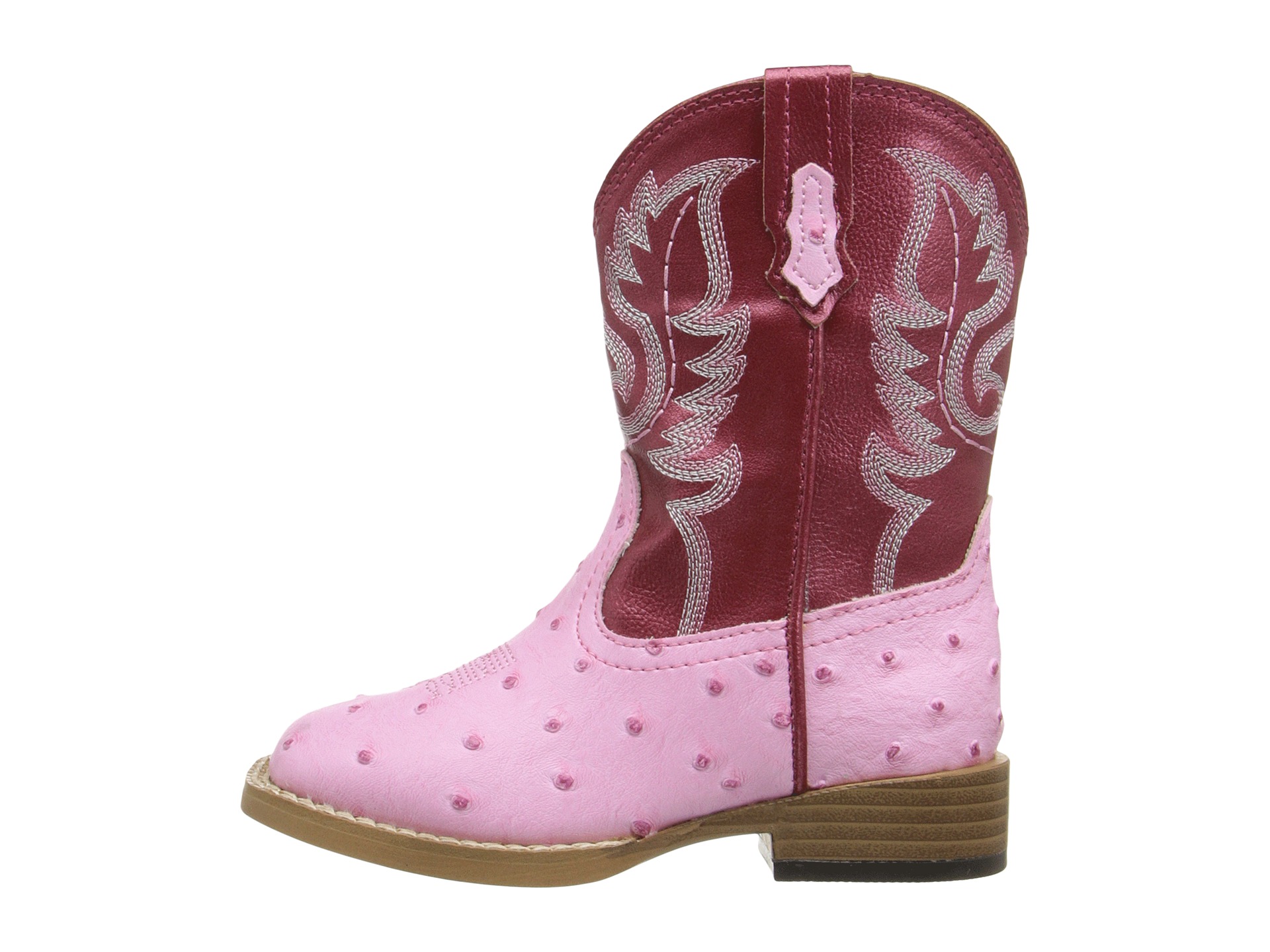 Roper Kids Western Square Toe Boot Toddler Pink Red