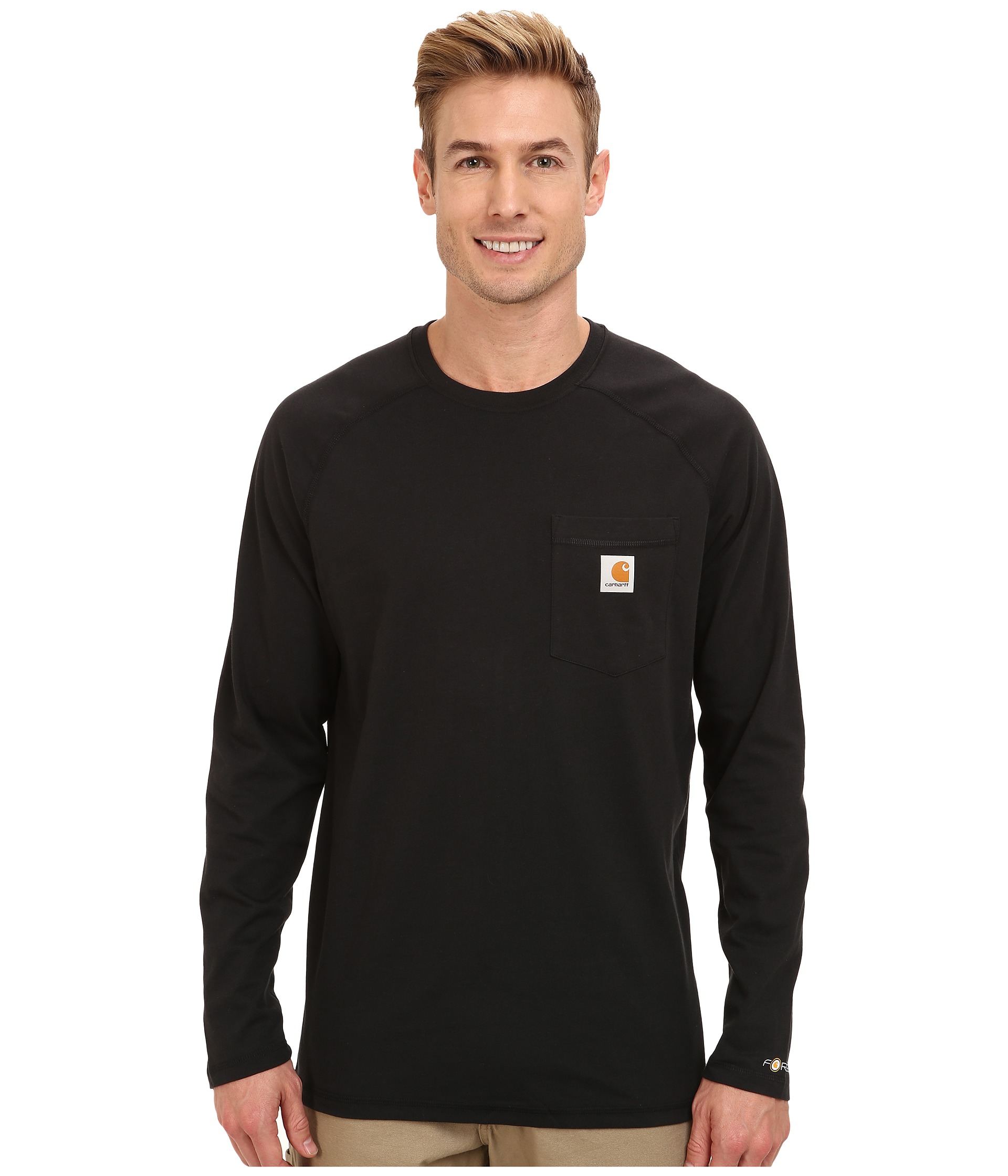 Carhartt Force® Cotton Delmont Long Sleeve T Shirt Black