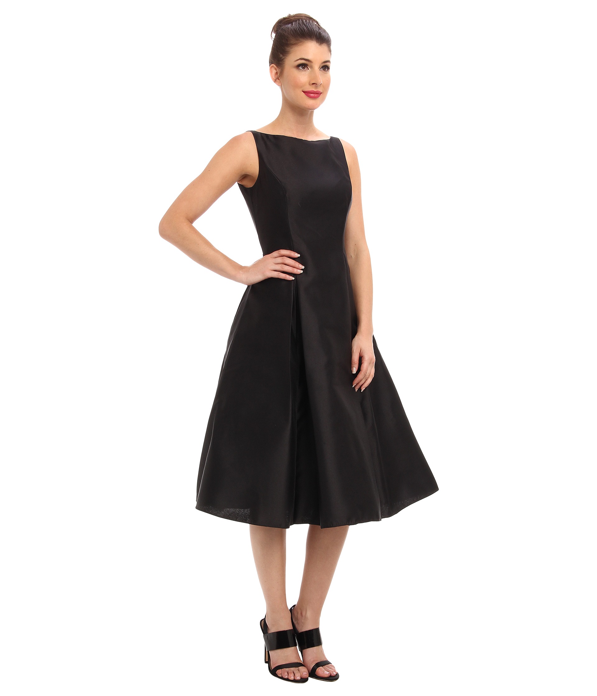 Adrianna Papell Sleeveless Tea Length Dress Dusty Rose - Zappos.com ...
