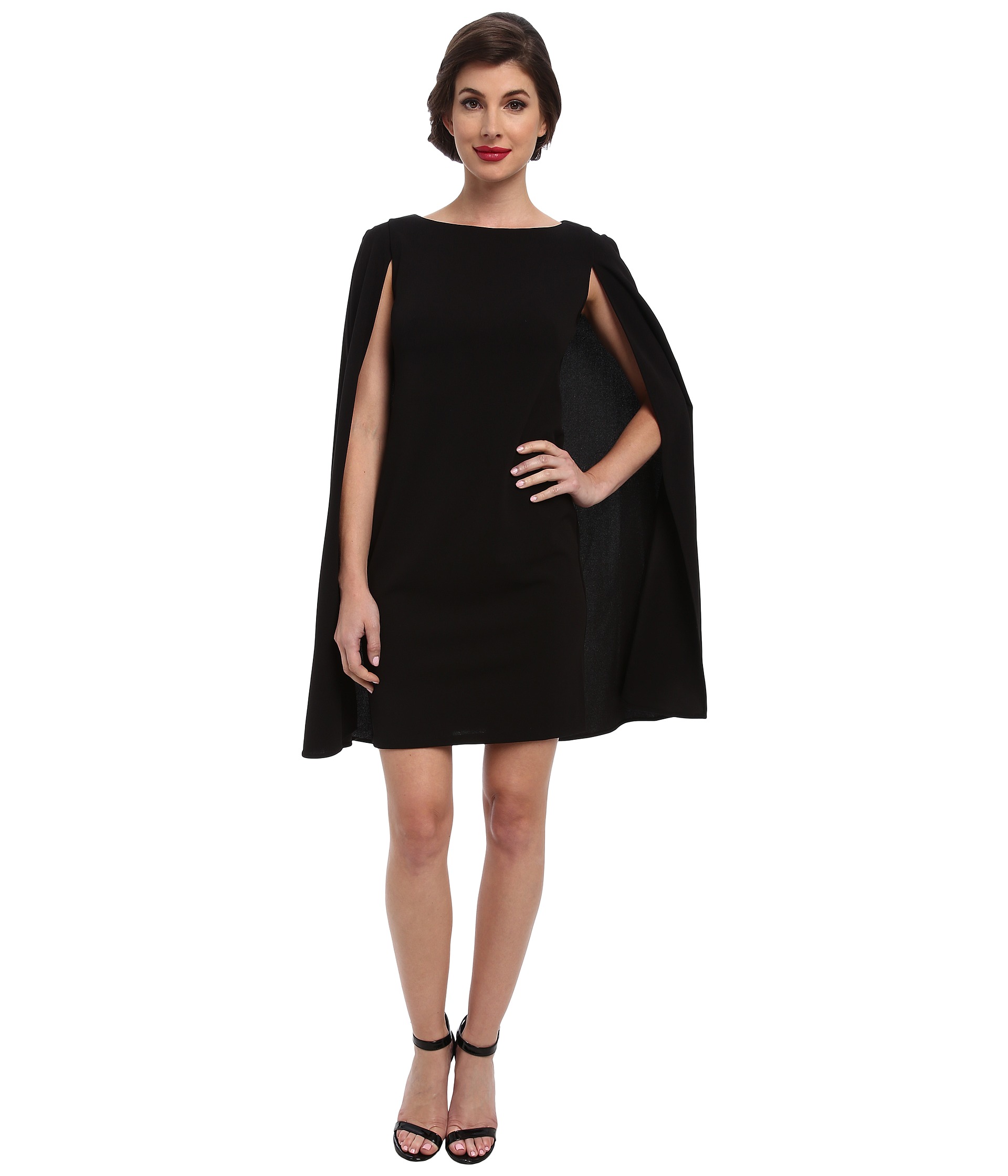 Adrianna Papell Structured Cape Sheath Dress - Zappos.com Free Shipping ...
