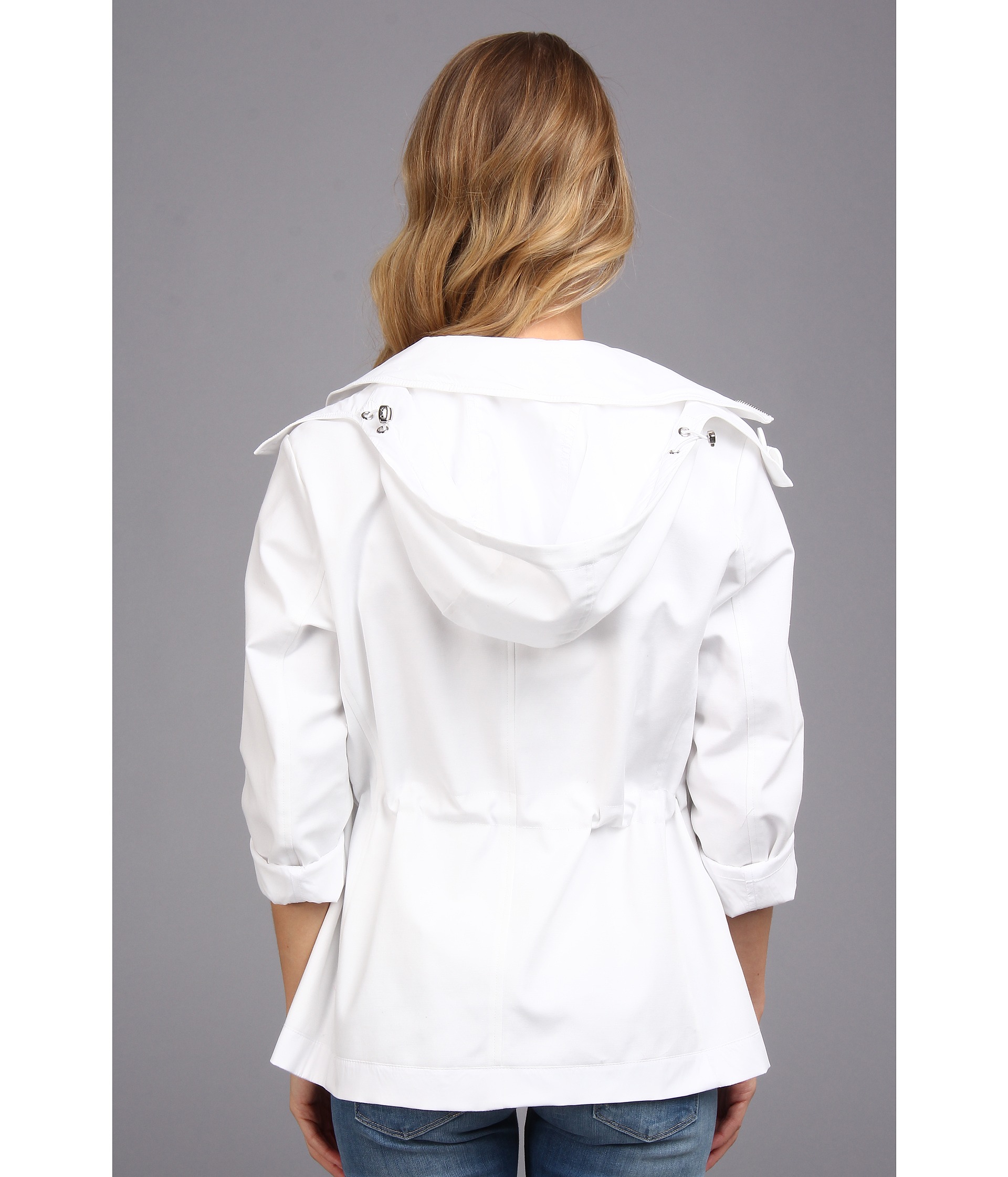 calvin klein reversible short jacket white