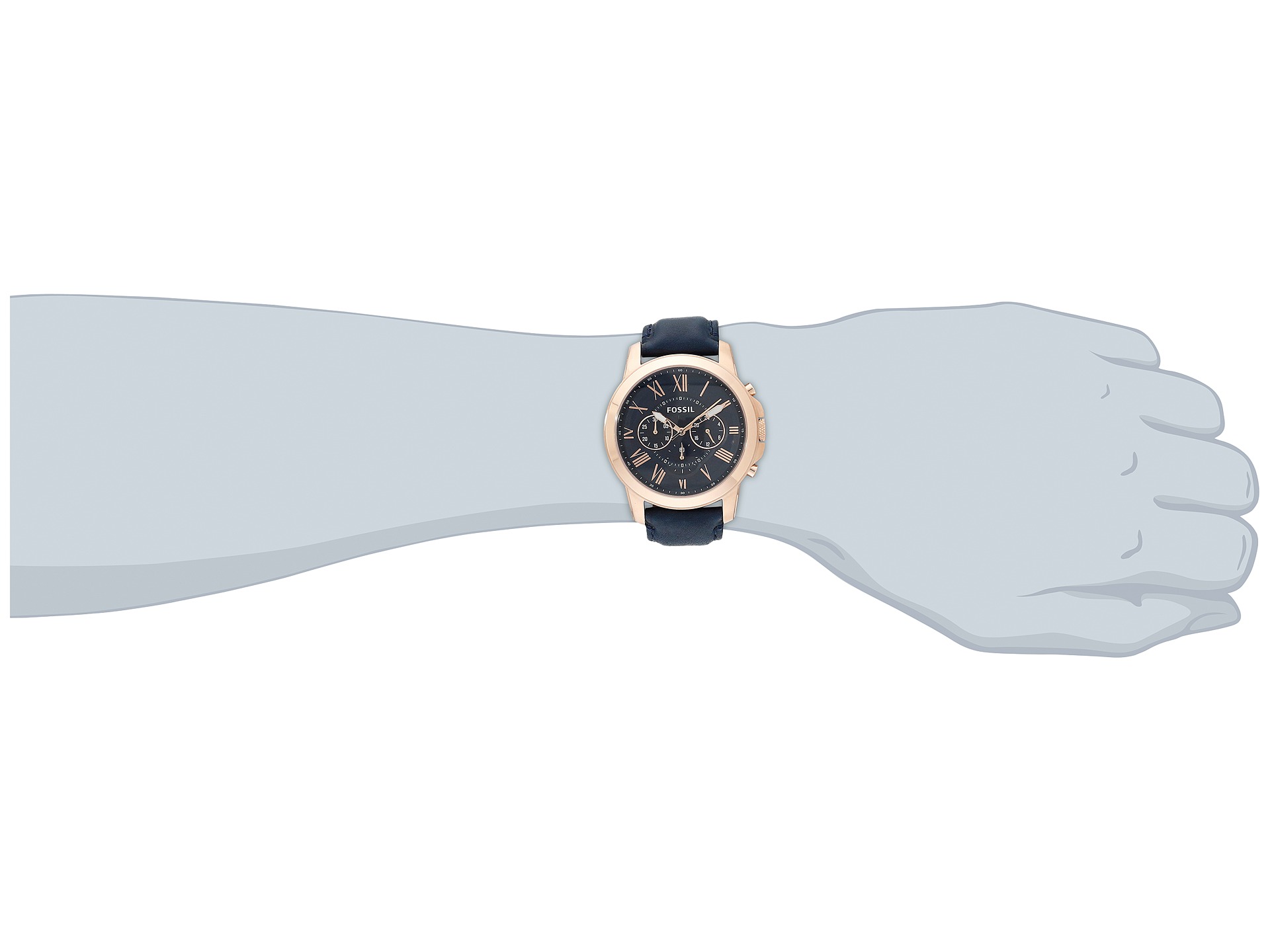 fossil grant navy