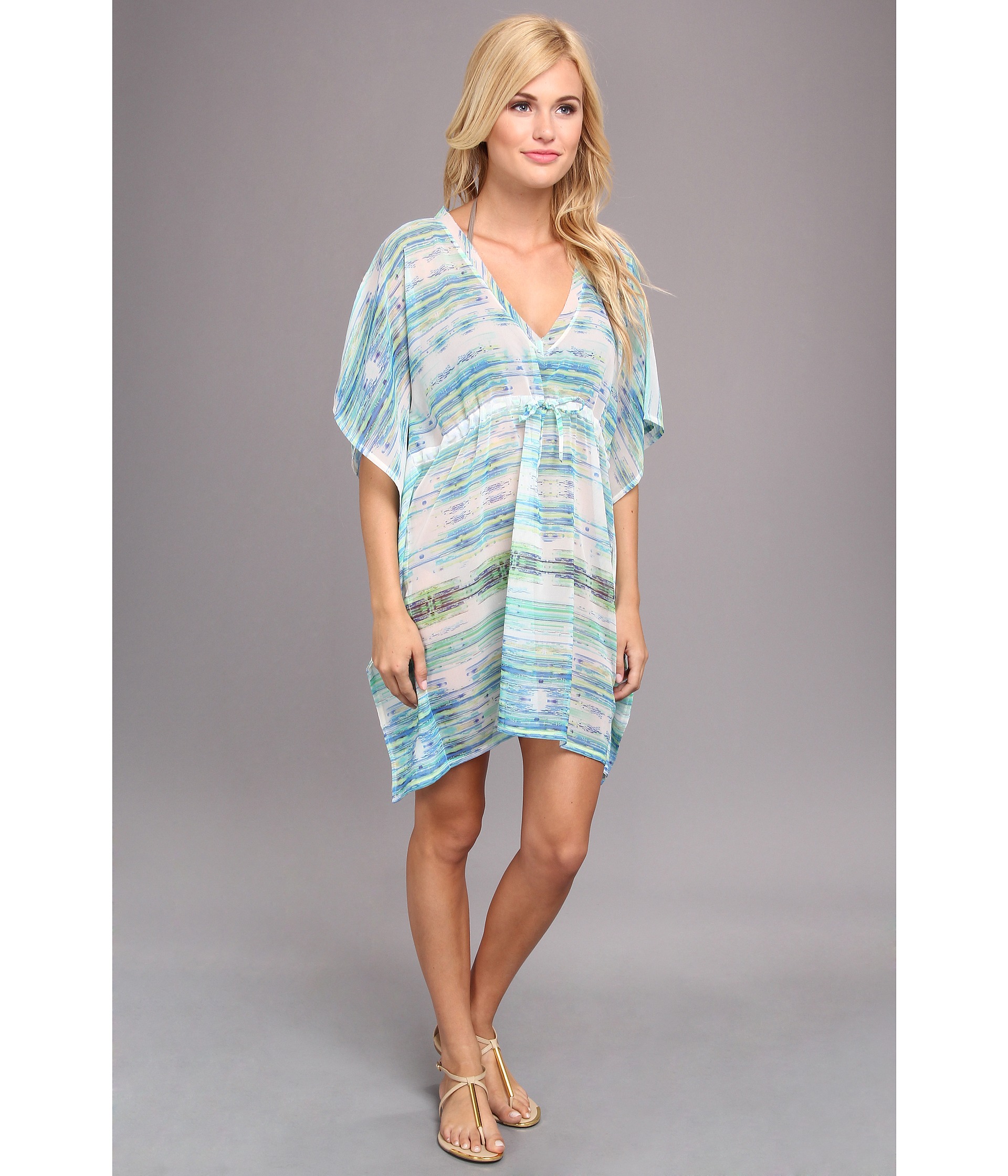 Echo Design Colorful Kaleidoscope Silky Cover Up Green