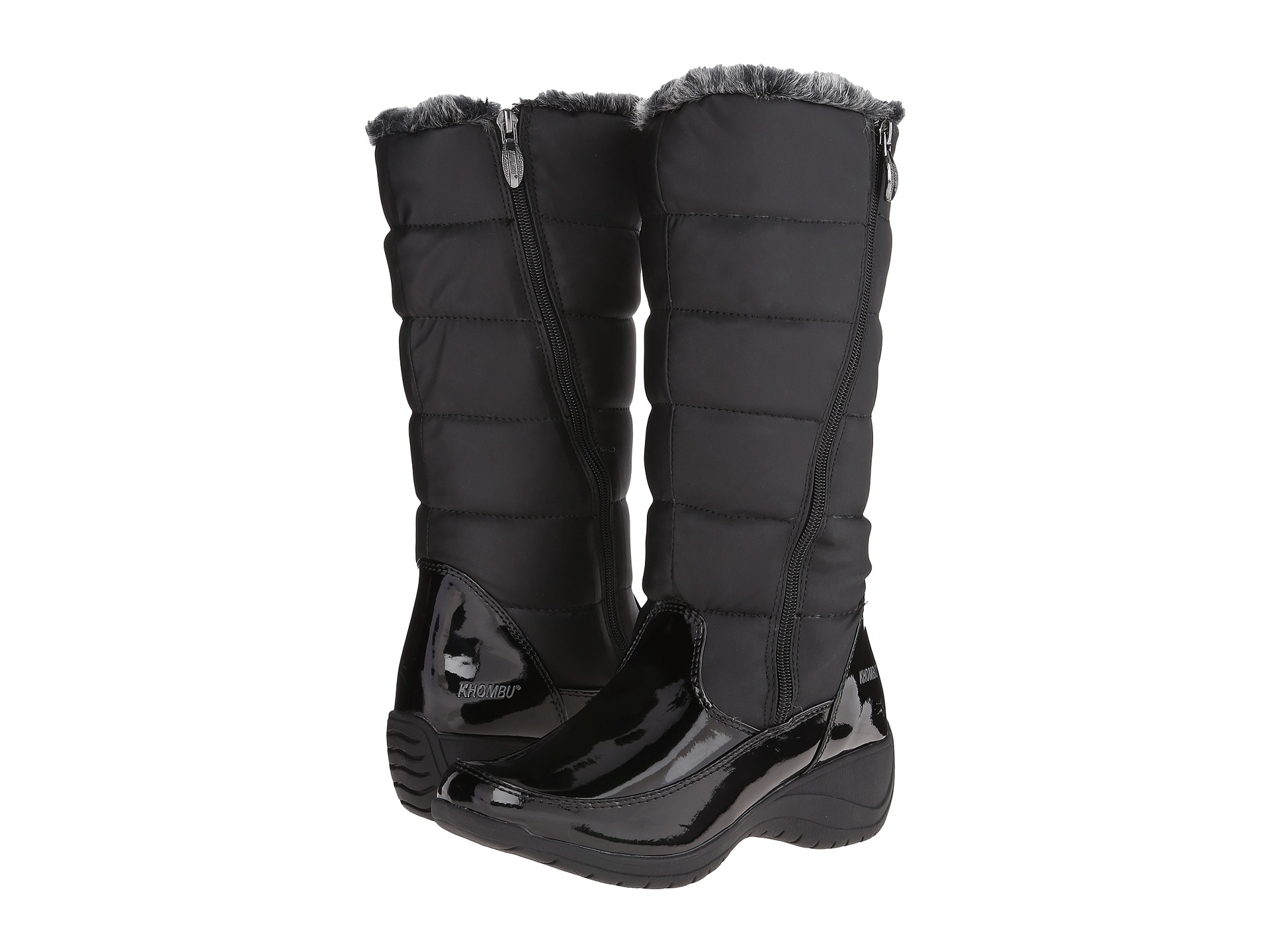 khombu patent leather boots