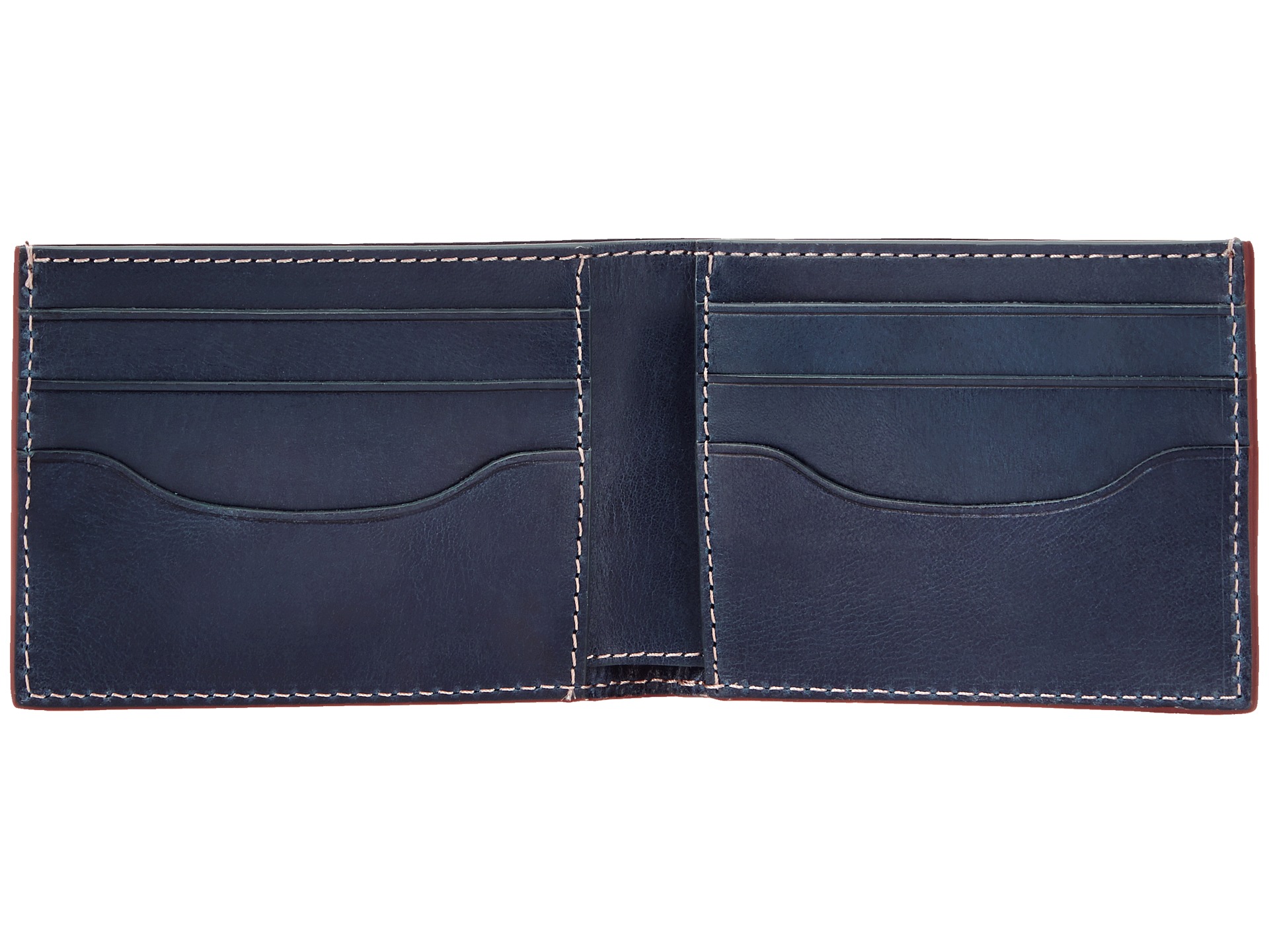 Jack Spade Mitchell Leather Index Wallet Saddle/Navy