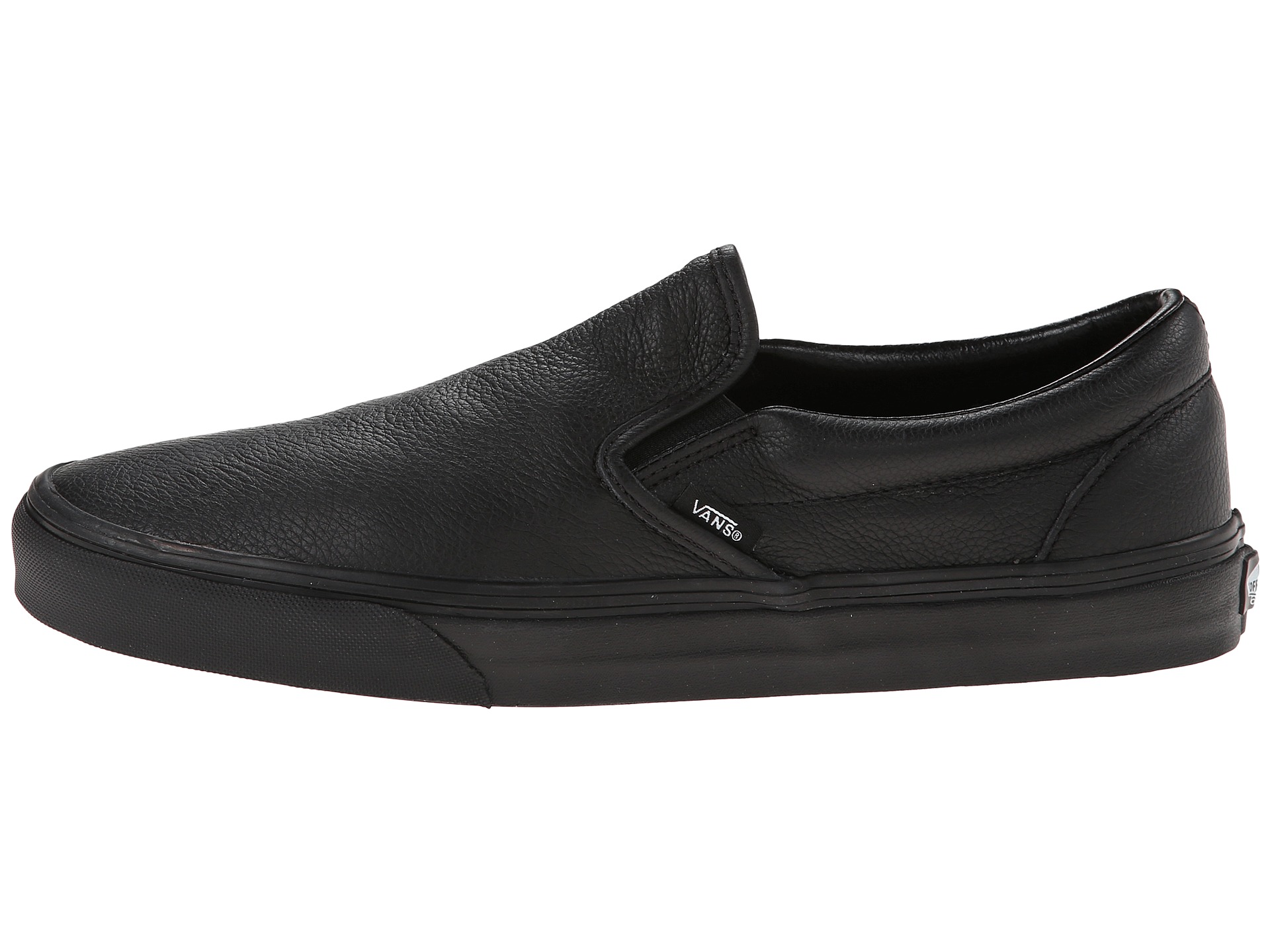 Vans Classic Slip-On™ (Premium Leather) Black/Mono - Zappos.com Free ...