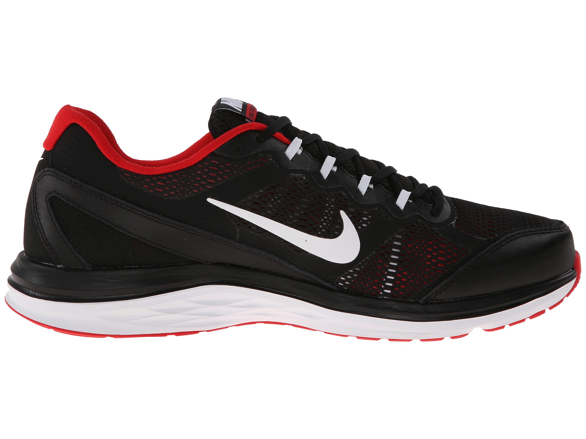 Nike Dual Fusion Run 3 Black/University Red/White - Zappos.com Free ...