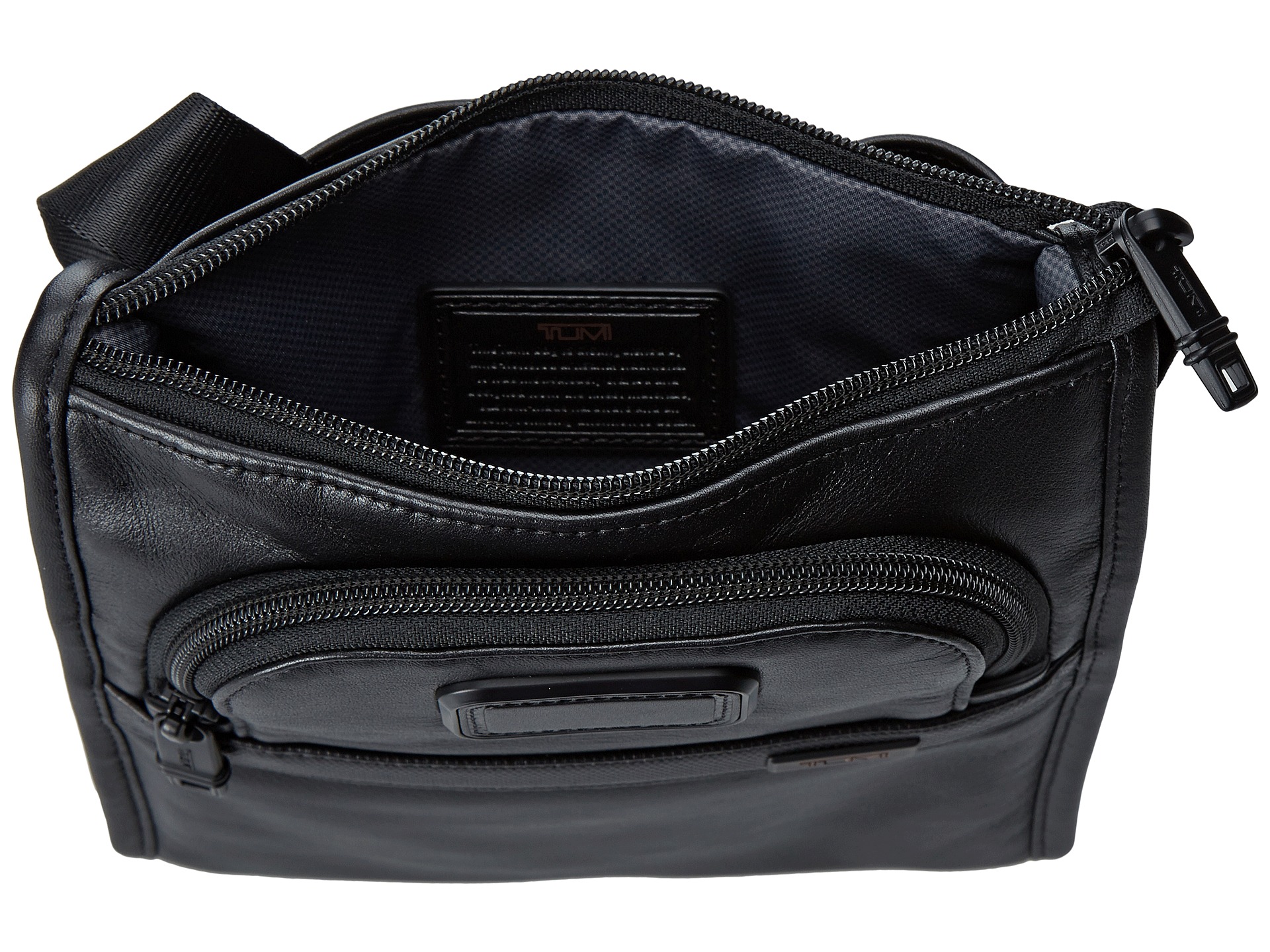 Tumi Alpha 2 - Leather Pocket Bag Small Black - Zappos.com Free ...