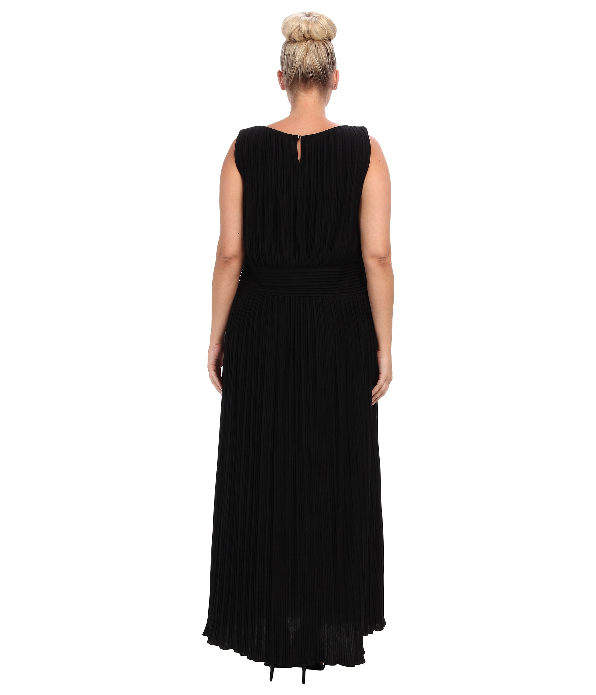 Calvin Klein Plus Plus Size Pleated Maxi Dress Black