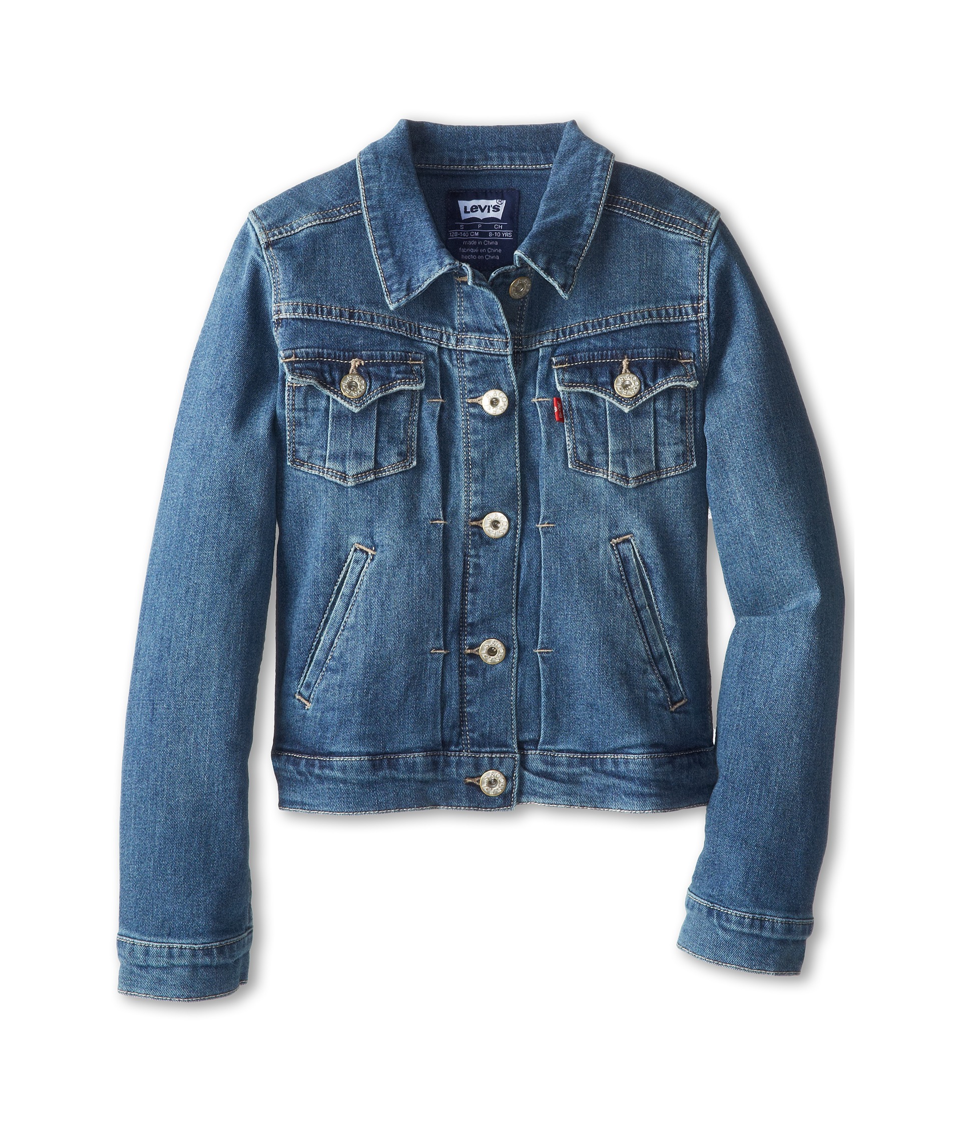 Levi's® Kids Girls' Trucker Jacket (Big Kids) Tailored Indigo - Zappos ...