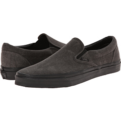 Vans Classic Slip-On™ (Washed) Black/Black - Zappos.com Free Shipping ...