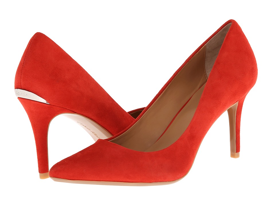 Calvin Klein Red | Heels, Work heels, Suede high heels