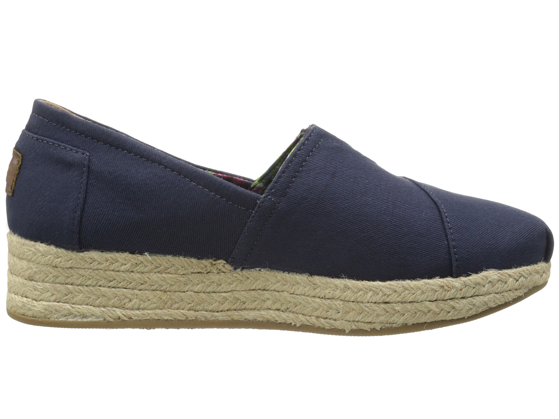 BOBS from SKECHERS Wedge Espadrille Memory Foam Navy - Zappos.com Free ...