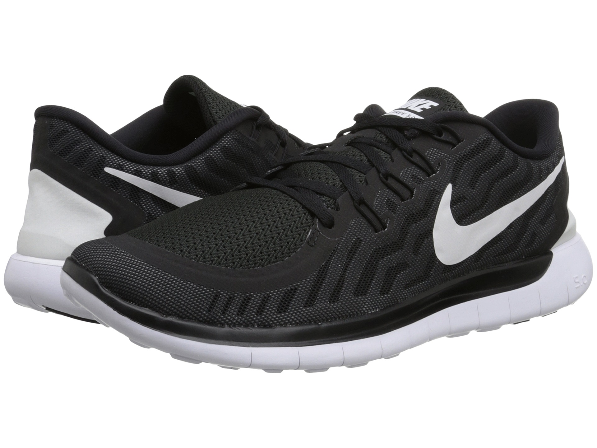 Nike Free 5.0 Black/Dark Grey/Cool Grey/White - Zappos.com Free ...