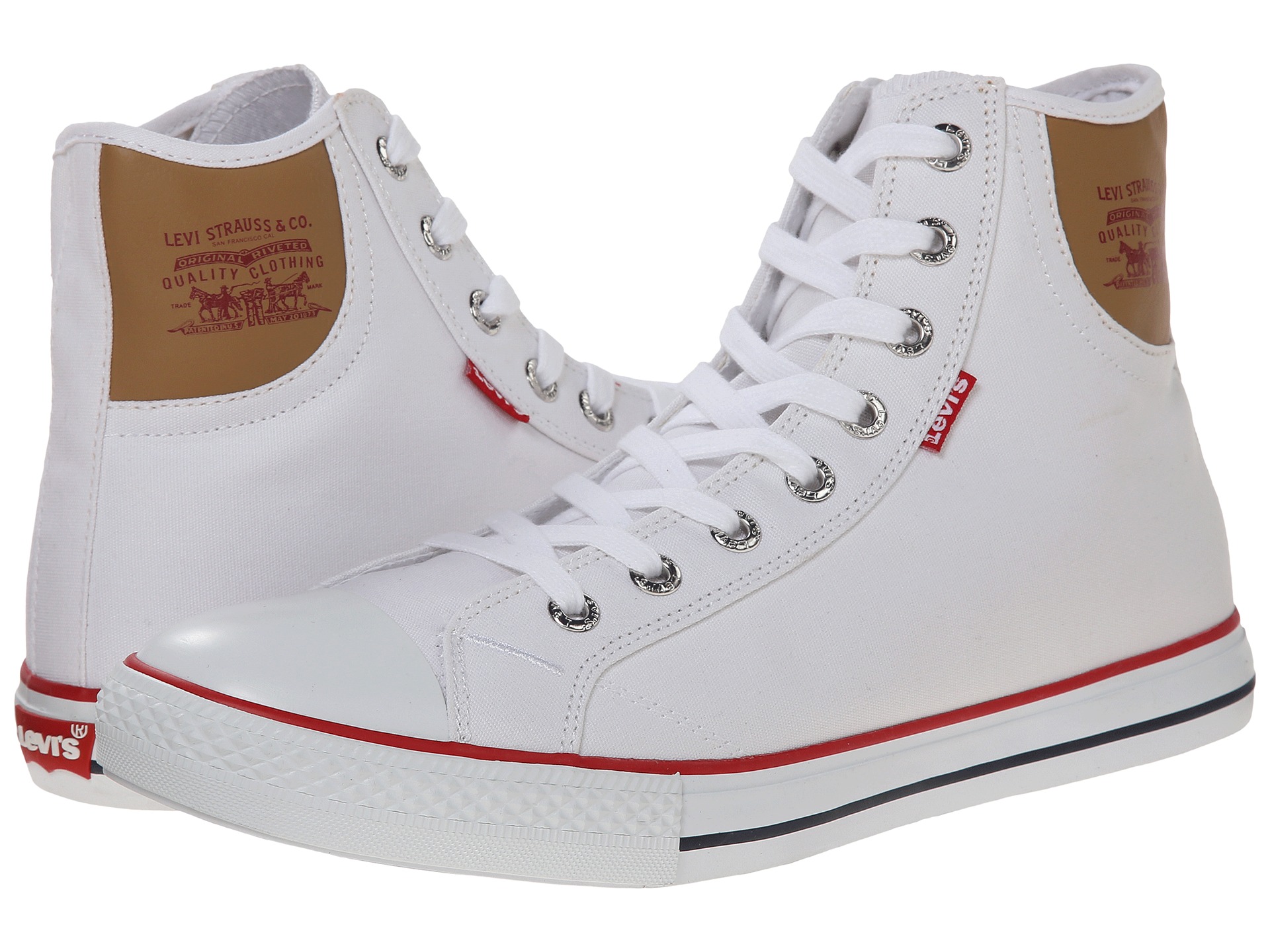 white levi's canvas shoes