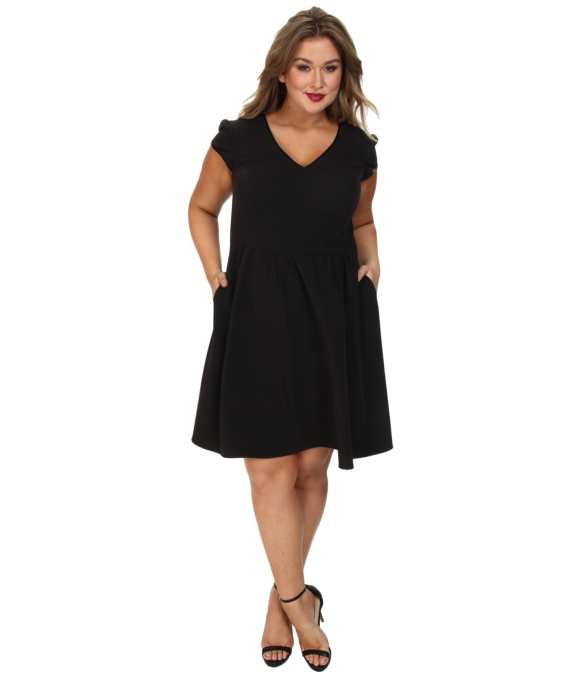 ABS Allen Schwartz Plus Size Cinched Waist Dress Black