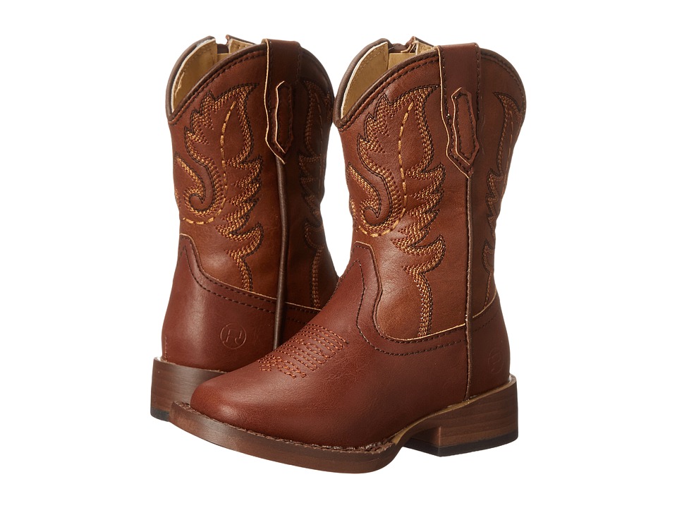 Roper Kids - Texson Faux Leather (Toddler) (Brown) Cowboy Boots