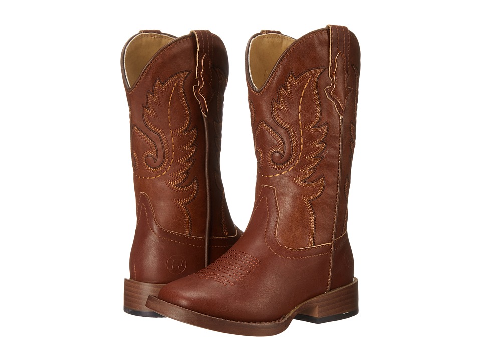 Roper Kids - Texson Faux Leather (Toddler/Little Kid) (Brown) Cowboy Boots