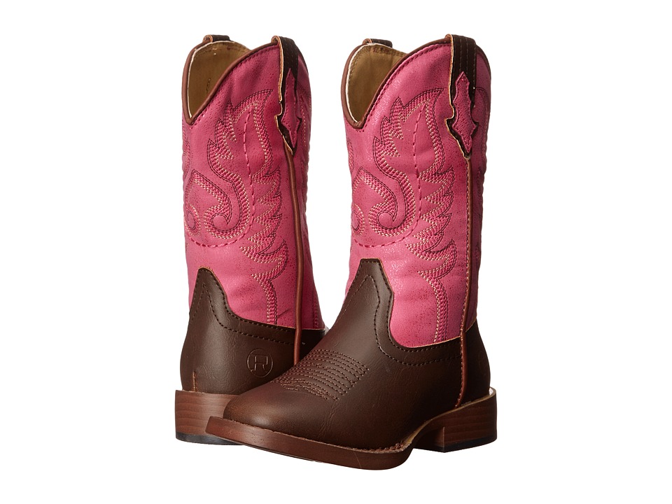 Roper Kids - Texson Faux Leather (Toddler/Little Kid) (Pink) Cowboy Boots