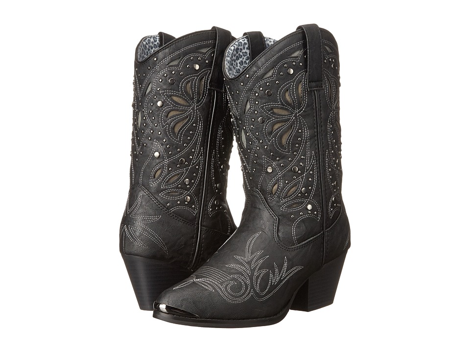 Dingo Annabelle (Black Suede PU) Cowboy Boots