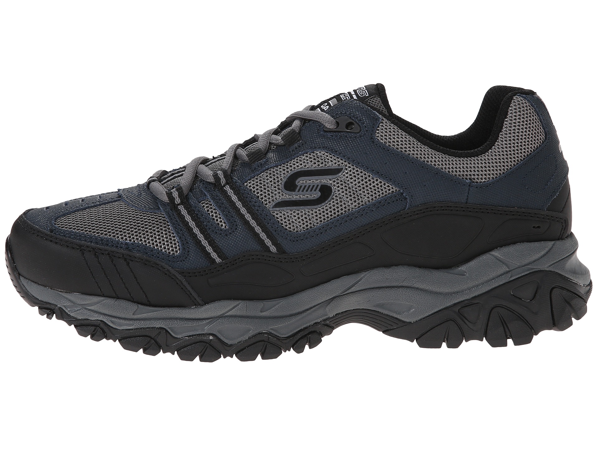 SKECHERS Afterburn M. Fit Strike Off Navy/Gray - Zappos.com Free ...
