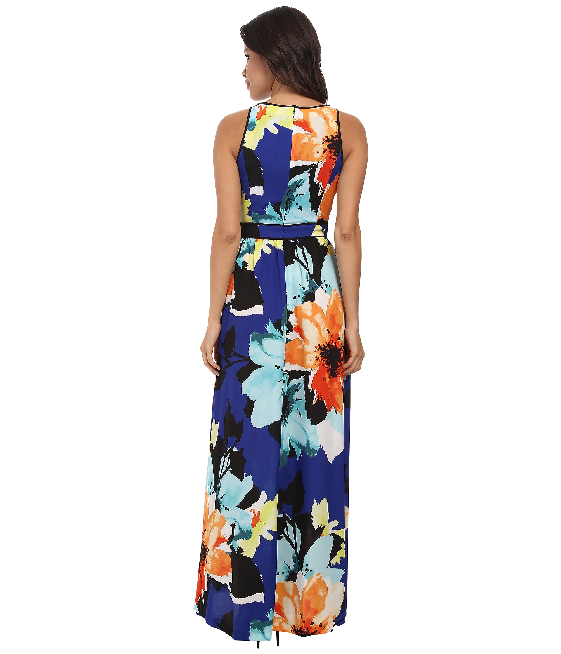 Vince Camuto Sleeveless Maxi with Piped Keyhole Bodice Print - Zappos