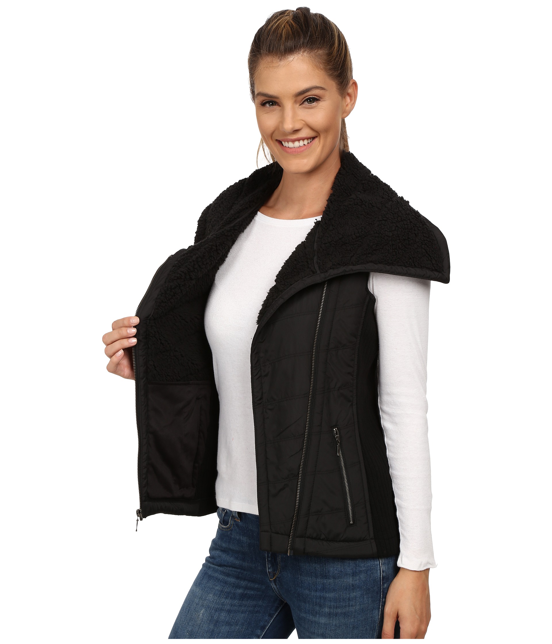 Prana Diva Chevron Quilt Vest Black - Zappos.com Free Shipping BOTH Ways