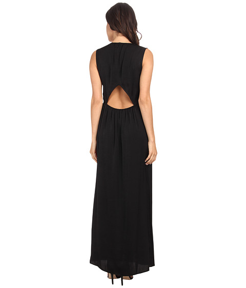 BCBGMAXAZRIA Taren Long Slit Front Drawstring Dress Black - 6pm.com