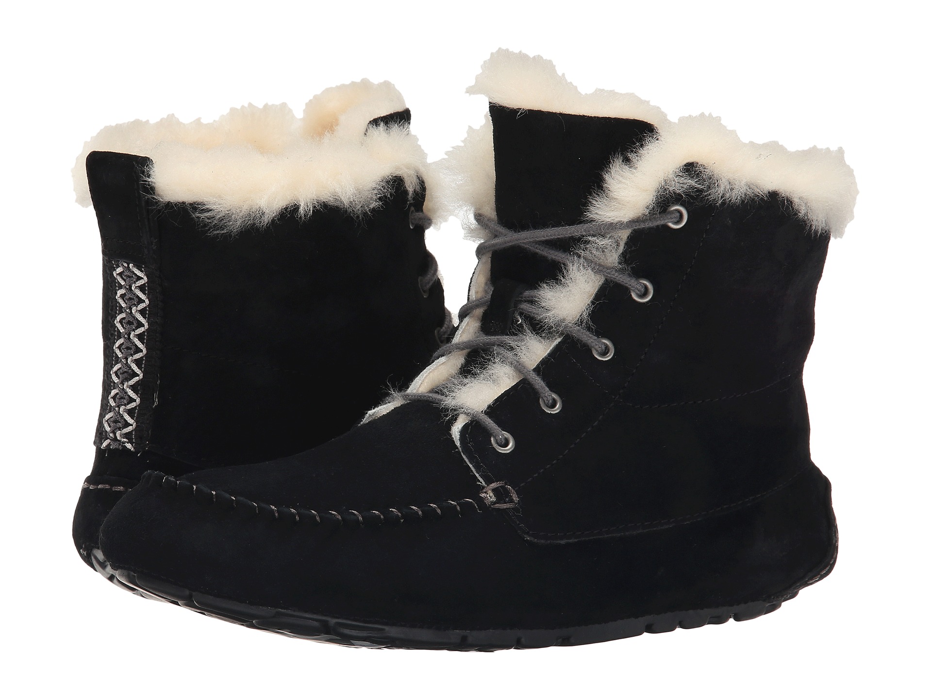 black uggs lace up back