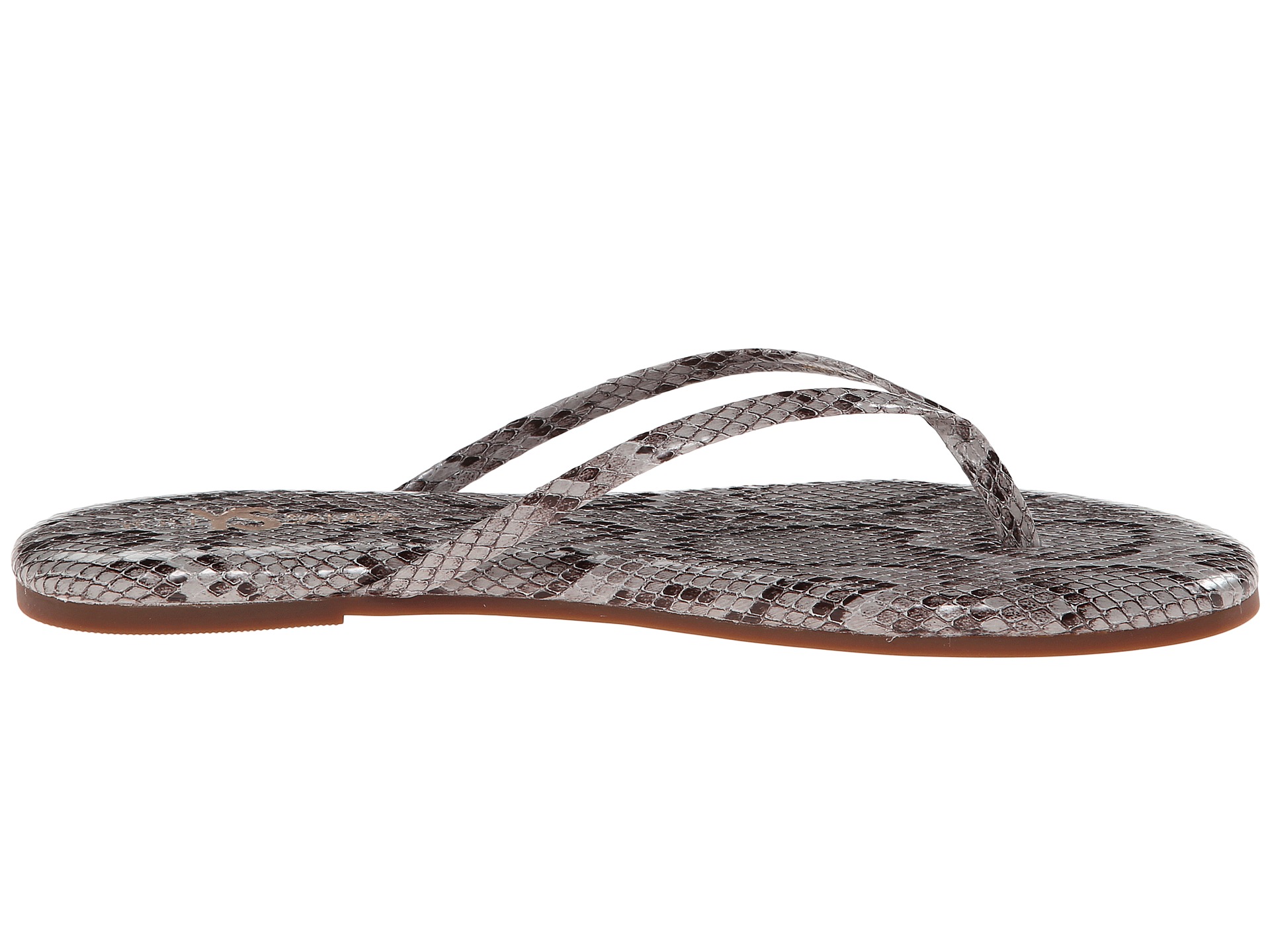 Yosi Samra Roee Snake Leather Flip Flop Smoke - Zappos.com Free ...