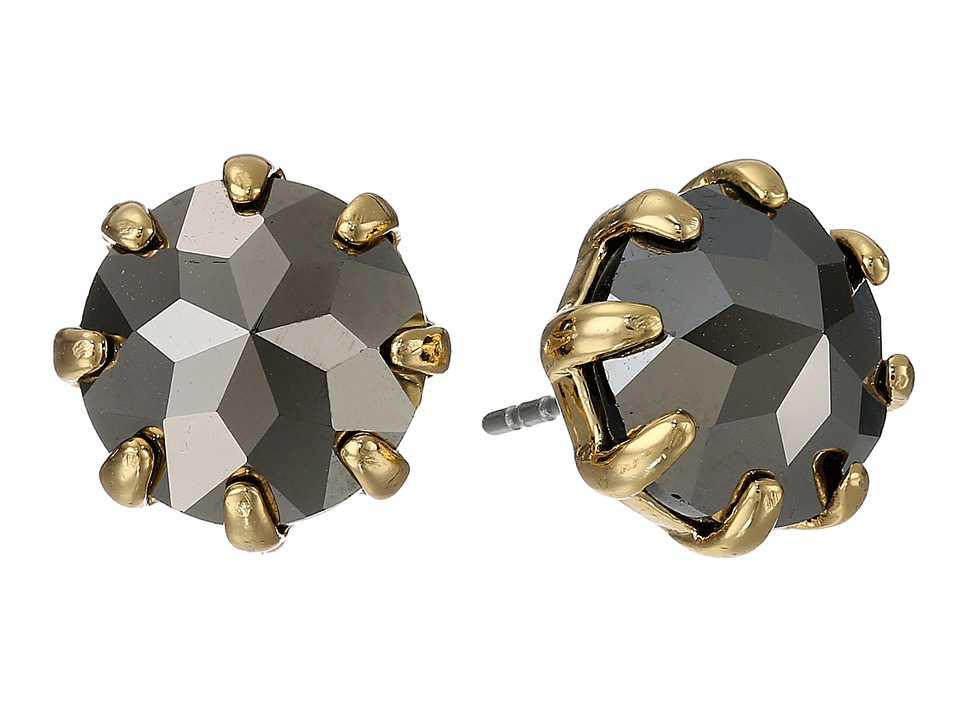 Rebecca Minkoff - Rhinestone Stud Earrings (Gold Toned/Hematite) Earring