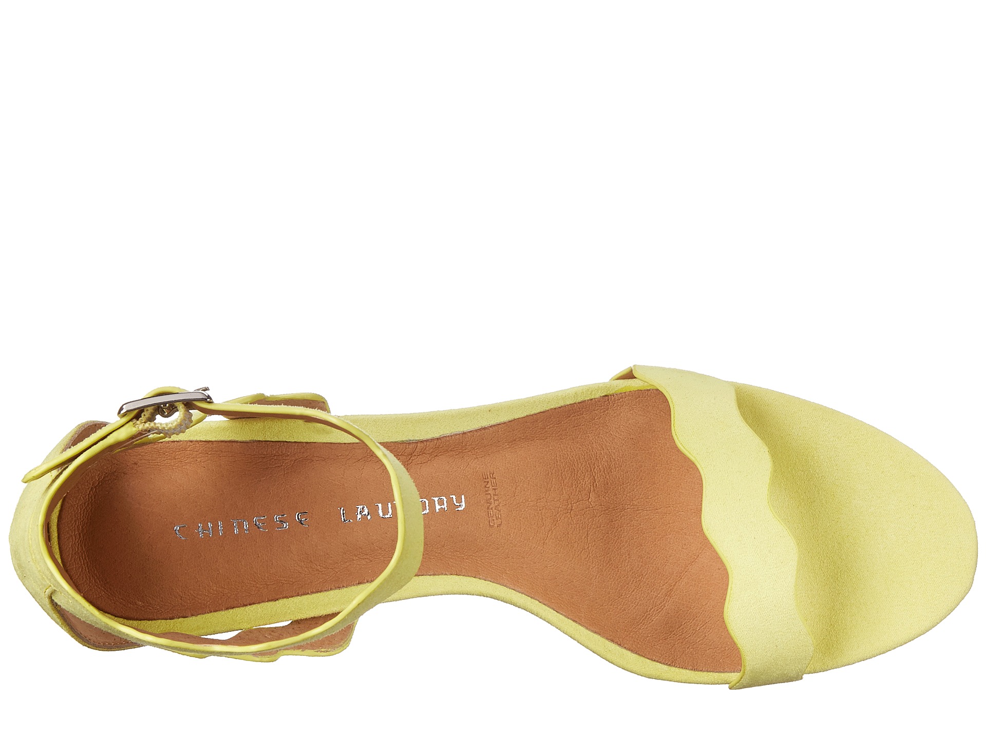 Chinese Laundry Rubie Scalloped Sandal Lime Suede - Zappos.com Free ...