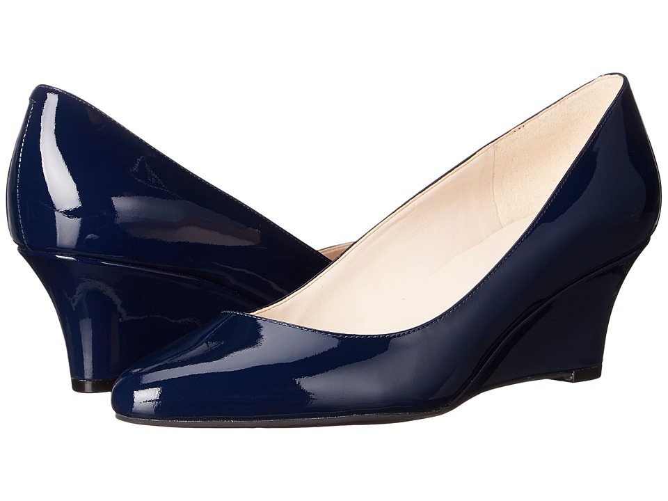 navy low wedge shoes